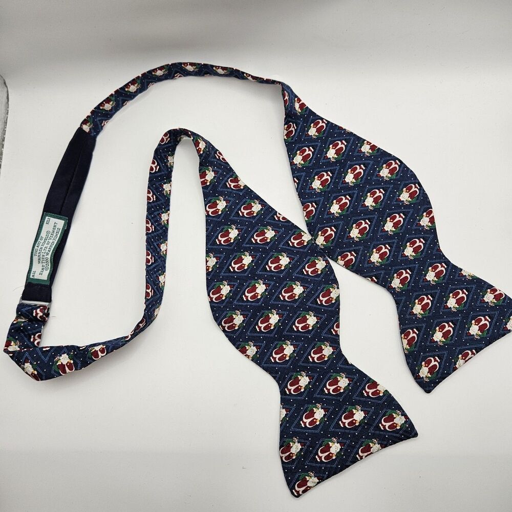 VTG Beau Ties LTD Vermont 2000 Santa Christmas Festive Holiday Bowtie 41.5x3.5
